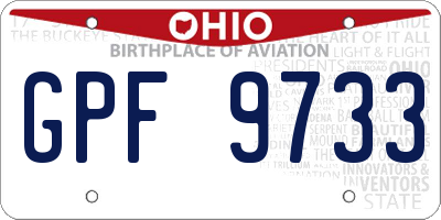OH license plate GPF9733