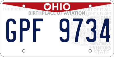 OH license plate GPF9734