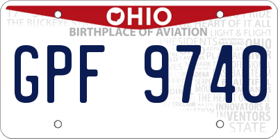 OH license plate GPF9740