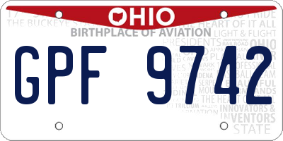 OH license plate GPF9742