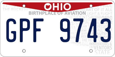 OH license plate GPF9743