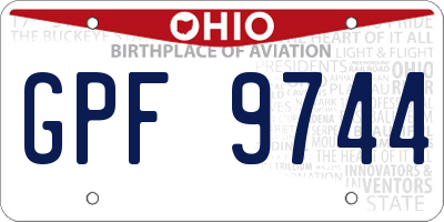 OH license plate GPF9744