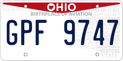 OH license plate GPF9747