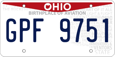OH license plate GPF9751