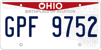 OH license plate GPF9752