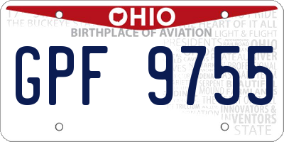 OH license plate GPF9755