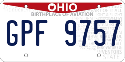 OH license plate GPF9757