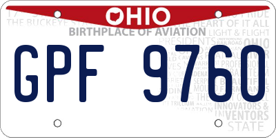 OH license plate GPF9760