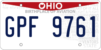 OH license plate GPF9761