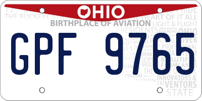 OH license plate GPF9765