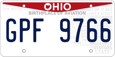 OH license plate GPF9766