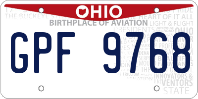 OH license plate GPF9768