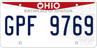 OH license plate GPF9769