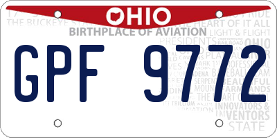 OH license plate GPF9772
