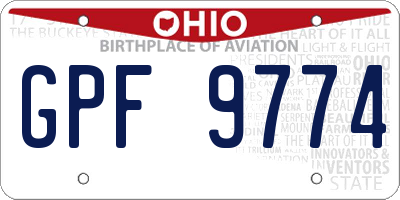 OH license plate GPF9774