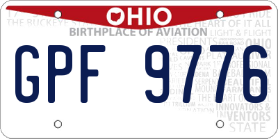 OH license plate GPF9776