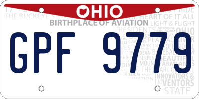 OH license plate GPF9779
