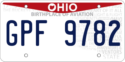 OH license plate GPF9782