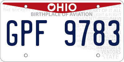 OH license plate GPF9783