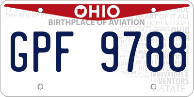 OH license plate GPF9788