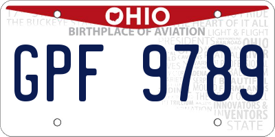 OH license plate GPF9789