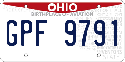 OH license plate GPF9791