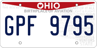 OH license plate GPF9795