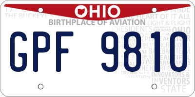 OH license plate GPF9810