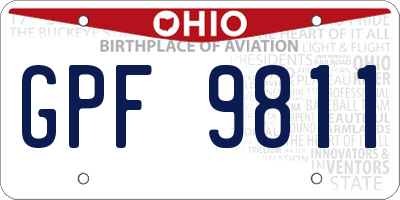 OH license plate GPF9811