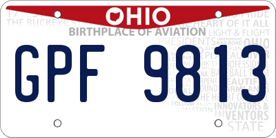 OH license plate GPF9813