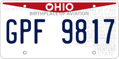 OH license plate GPF9817