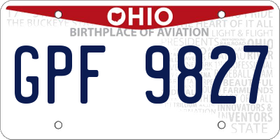 OH license plate GPF9827