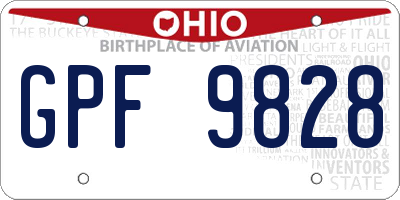 OH license plate GPF9828