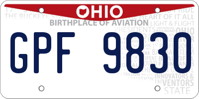 OH license plate GPF9830