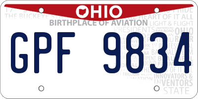 OH license plate GPF9834