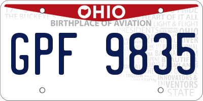 OH license plate GPF9835