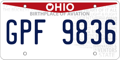 OH license plate GPF9836