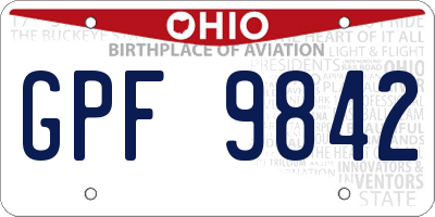 OH license plate GPF9842