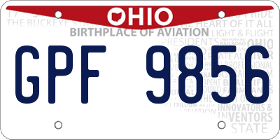 OH license plate GPF9856