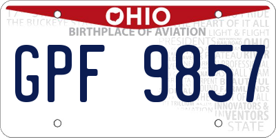 OH license plate GPF9857