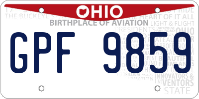 OH license plate GPF9859