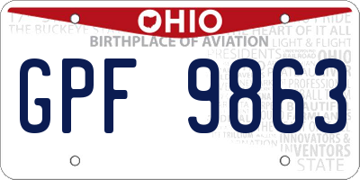 OH license plate GPF9863