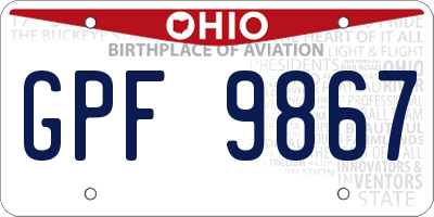 OH license plate GPF9867