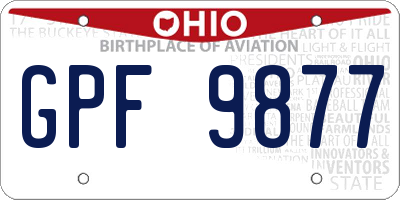 OH license plate GPF9877