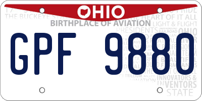 OH license plate GPF9880