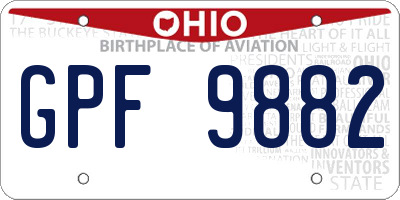 OH license plate GPF9882