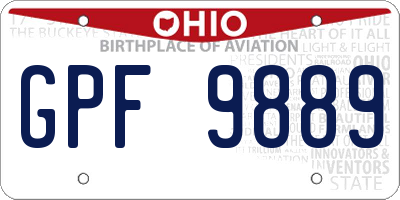 OH license plate GPF9889