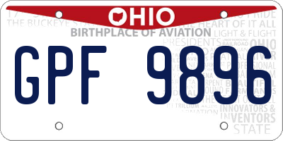 OH license plate GPF9896