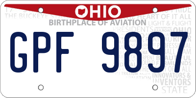 OH license plate GPF9897