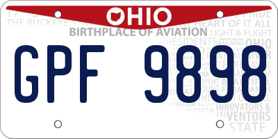 OH license plate GPF9898
